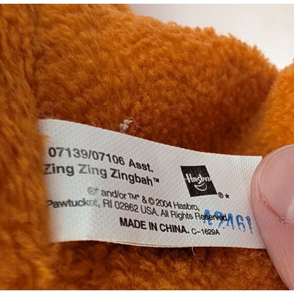 Extra Large Orange Boobah Zing Zing Zingbah 2004 Vtg Plush Toy Hasbro 24" - Picture 5 of 6